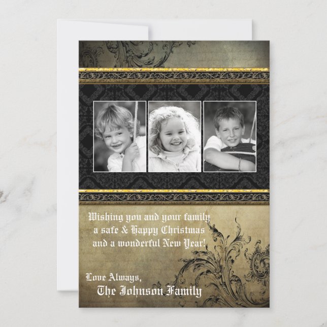 Tarjeta fotográfica navideña de 5 x 7 Navidades XM (Anverso)