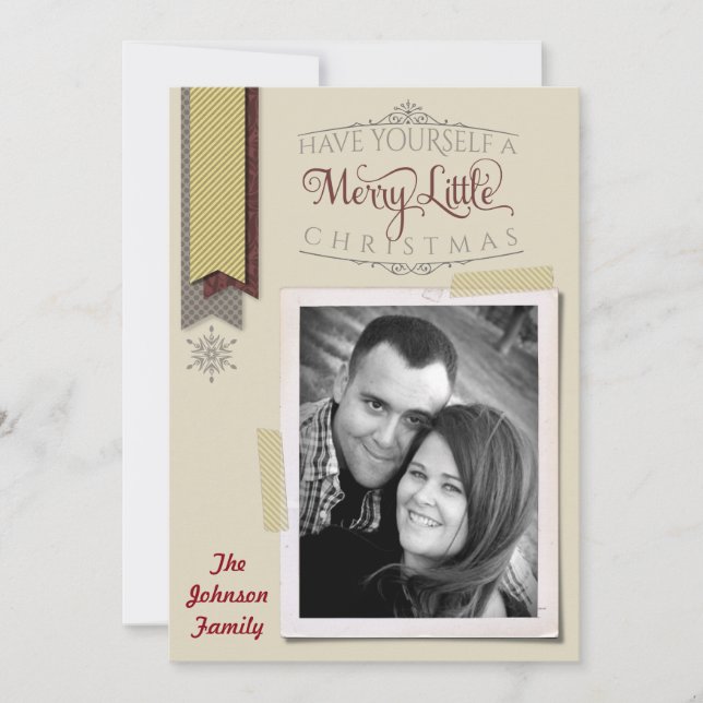 Tarjeta fotográfica navideña de 5 x 7 Navidades XM (Anverso)