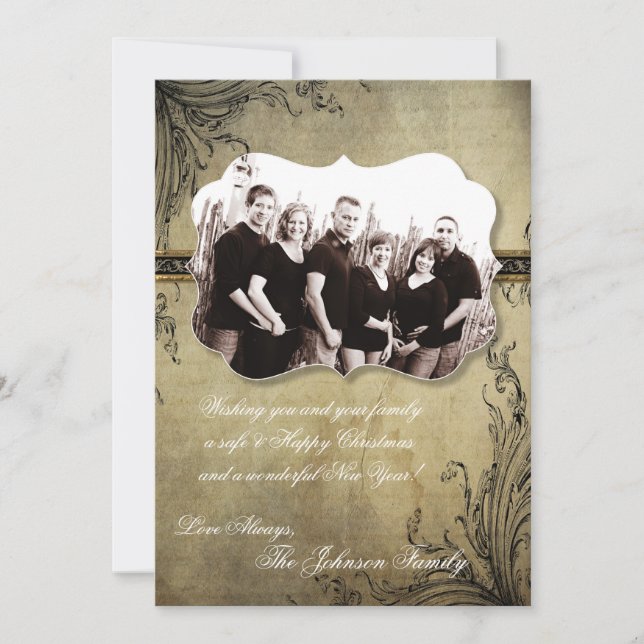 Tarjeta fotográfica navideña de 5 x 7 Navidades XM (Anverso)