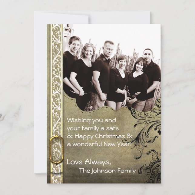 Tarjeta fotográfica navideña de 5 x 7 Navidades XM (Anverso)