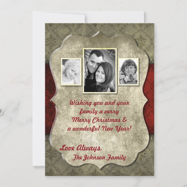 Tarjeta fotográfica navideña de 5 x 7 Navidades XM (Anverso)