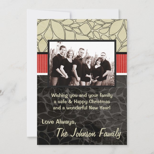 Tarjeta fotográfica navideña de 5 x 7 Navidades XM (Anverso)