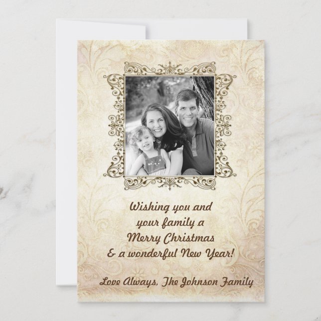 Tarjeta fotográfica navideña de 5 x 7 Navidades XM (Anverso)