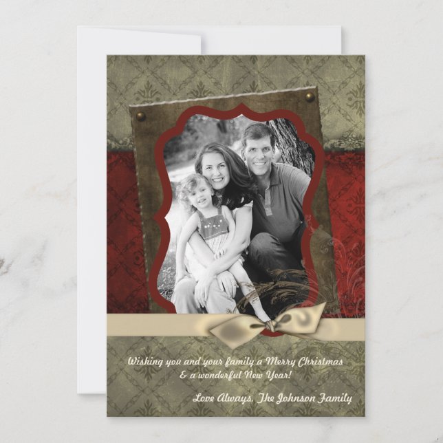 Tarjeta fotográfica navideña de 5 x 7 Navidades XM (Anverso)