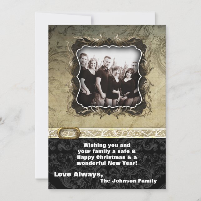 Tarjeta fotográfica navideña de 5 x 7 Navidades XM (Anverso)