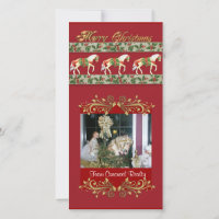 Tarjeta fotográfica navideña de carrusel