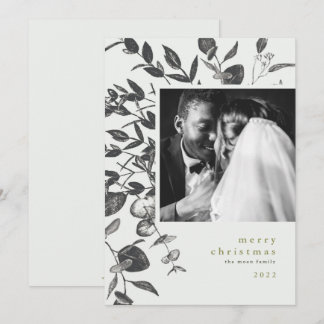 Tarjeta fotográfica navideña de dibujos animados d