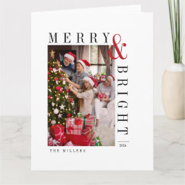 Tarjeta fotográfica navideña de escritura moderna