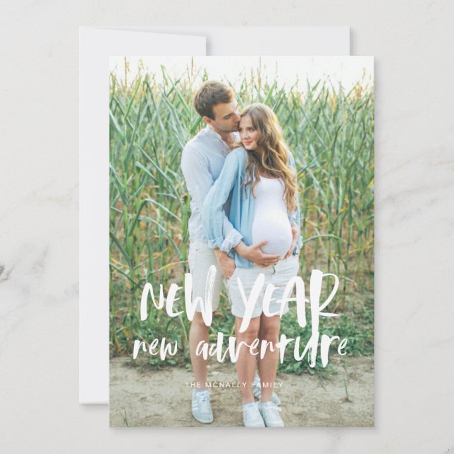 Tarjeta fotográfica navideña de Invitación de emba (Anverso)