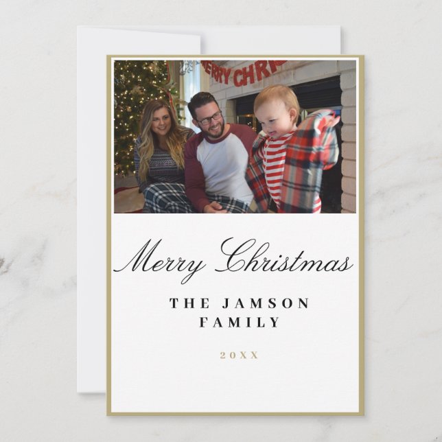 Tarjeta fotográfica navideña de la familia Gold mi (Anverso)