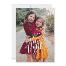 Tarjeta fotográfica navideña de la sagrada noche