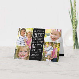 Tarjeta fotográfica navideña de los deseos de vaca