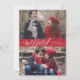 Tarjeta fotográfica navideña de los Navidades más 