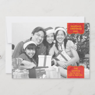 Tarjeta fotográfica navideña de navidad de saludos