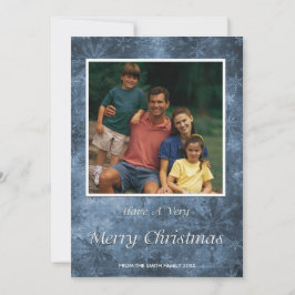 Tarjeta fotográfica navideña de navidades Blue Sno