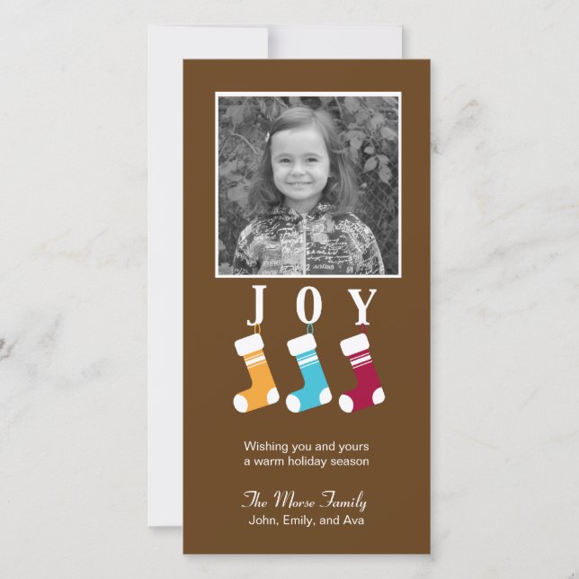 Tarjeta fotográfica navideña de Navidades cálidos  (Anverso)