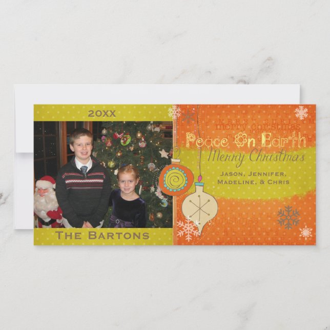 Tarjeta fotográfica navideña de Navidades con punt (Anverso)