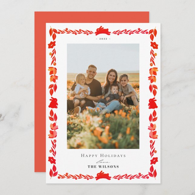 Tarjeta fotográfica navideña de Navidades de arte  (Anverso / Reverso)