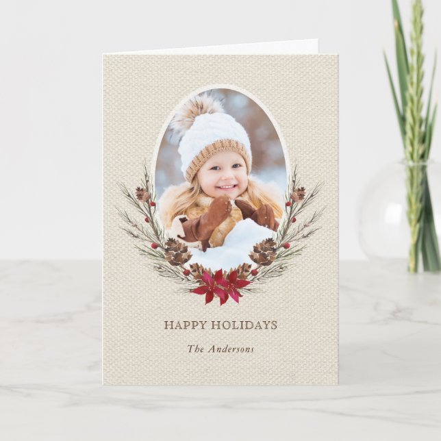 Tarjeta fotográfica navideña de Navidades de la pi (Anverso)