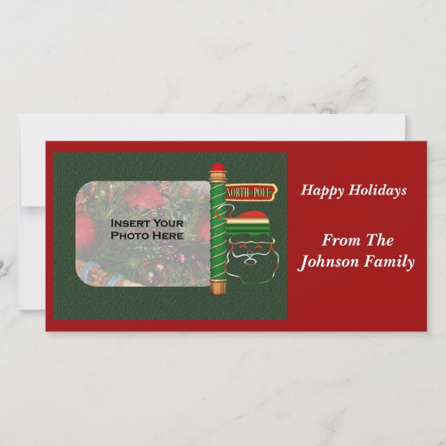 Tarjeta fotográfica navideña de navidades Santa Fa (Anverso)