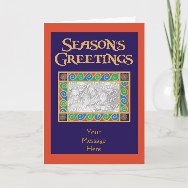 Tarjeta fotográfica navideña de personalizable (Anverso)