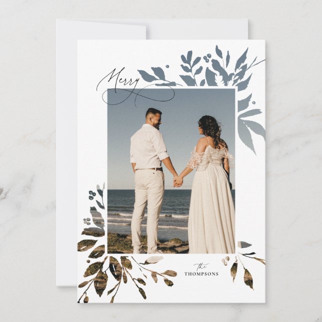 Tarjeta fotográfica navideña de reducción de la ve (Anverso)