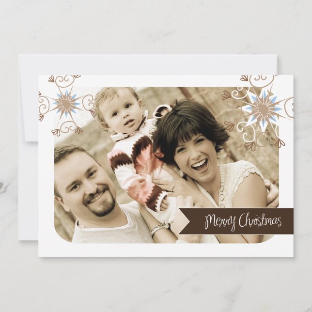 Tarjeta fotográfica navideña divertida y caprichos (Anverso)