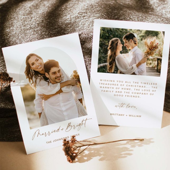 Tarjeta fotográfica navideña elegante y casada (Subido por el creador)