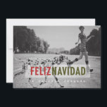 Tarjeta fotográfica navideña española moderna<br><div class="desc">Elija esta sencilla y moderna tarjeta de fotos de vacaciones española con diseño de texto rojo y verde en negrita para enviar sus saludos de vacaciones. "Felix Navidad" ELKE CLARKE© Versatile design para agregar tu foto, tu nombre y año, en un tipo de letra retro, y enviarla a familia y...</div>