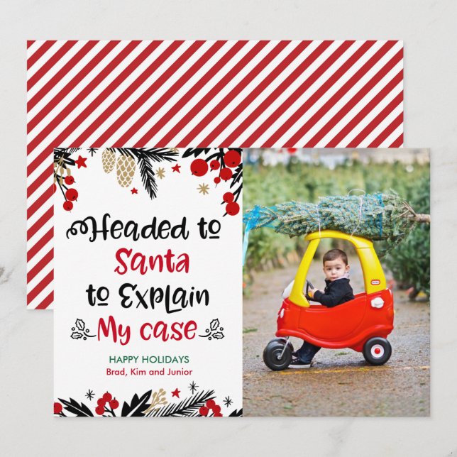 Tarjeta fotográfica navideña familiar (Anverso / Reverso)