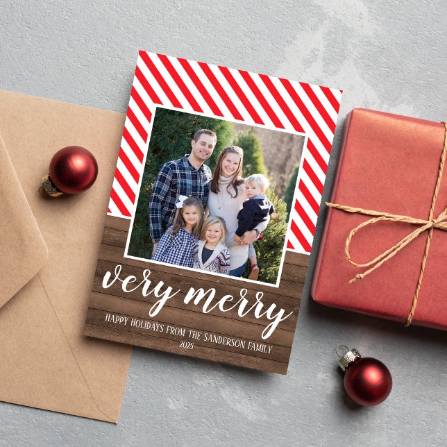 Tarjeta fotográfica navideña Family Happy Holidays (Subido por el creador)