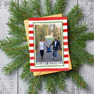 Tarjeta fotográfica navideña Family Happy Holidays