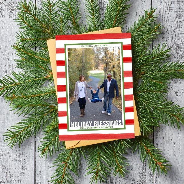 Tarjeta fotográfica navideña Family Happy Holidays (Subido por el creador)
