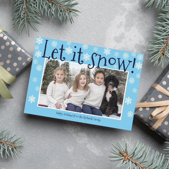 Tarjeta fotográfica navideña Family Happy Holidays (Subido por el creador)