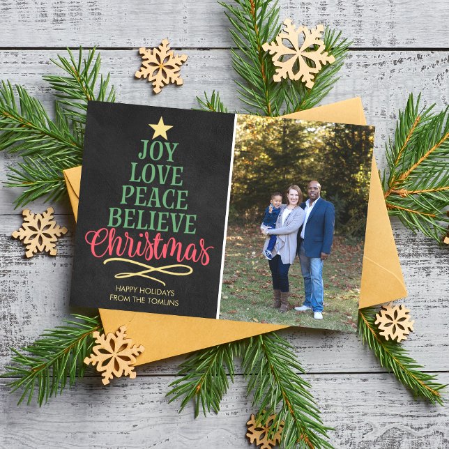 Tarjeta fotográfica navideña Family Happy Holidays (Subido por el creador)