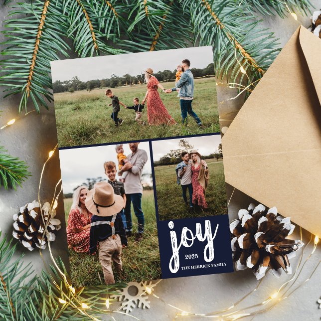 Tarjeta fotográfica navideña Family Joy (Subido por el creador)