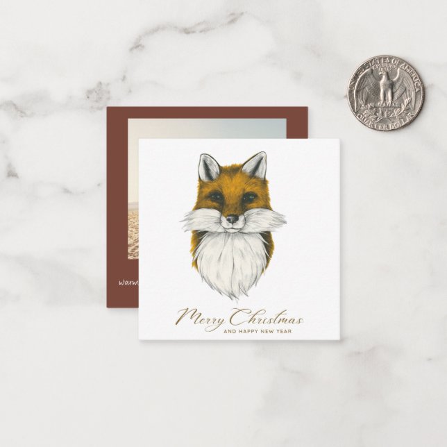 Tarjeta fotográfica navideña Fox (Anverso/Reverso In Situ)