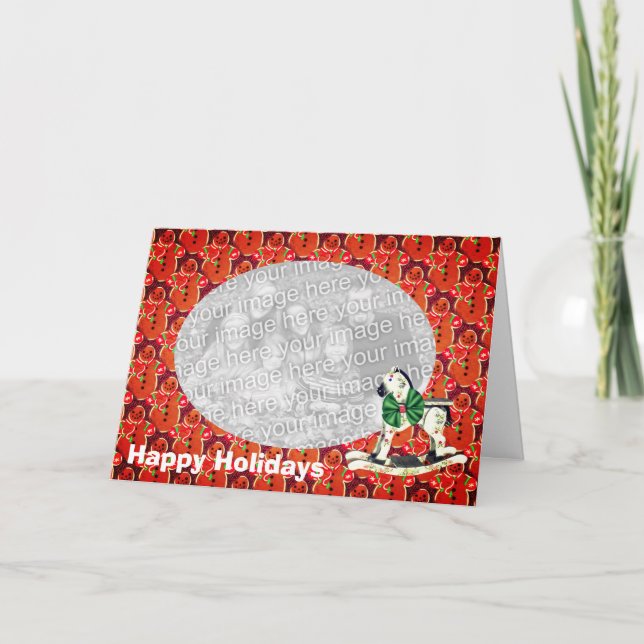 Tarjeta fotográfica navideña Gingerbread Cookie Na (Anverso)