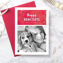 Tarjeta fotográfica navideña Happy Howlidays