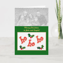 Tarjeta fotográfica navideña "Ho Ho Ho Ho Ho Ho Ho