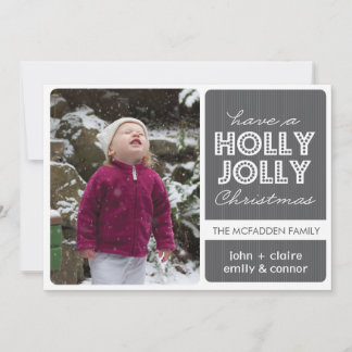 Tarjeta fotográfica navideña 'Holly Jolly' (gráfic