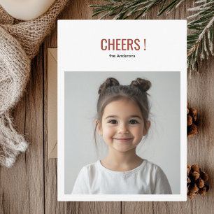 Tarjeta fotográfica navideña moderna Saludos Roj