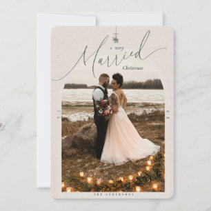 Tarjeta fotográfica navideña muy casada