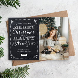 Tarjeta fotográfica navideña muy feliz