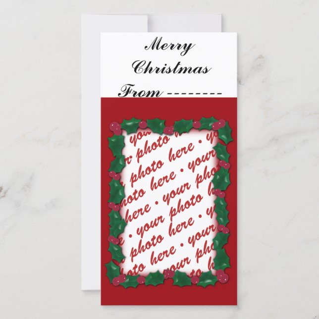 Tarjeta fotográfica navideña o etiqueta de regalo  (Anverso)