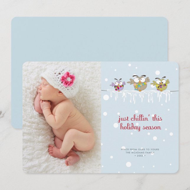 Tarjeta fotográfica navideña para navidades (Anverso / Reverso)