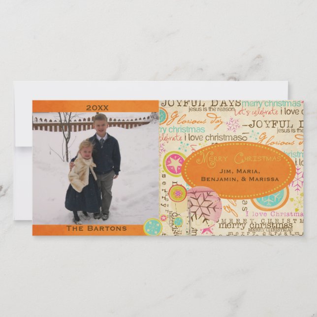 Tarjeta fotográfica navideña para Navidades capric (Anverso)