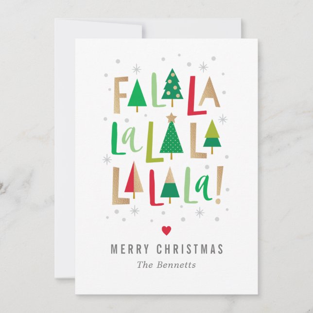 Tarjeta fotográfica navideña para Navidades de árb (Anverso)