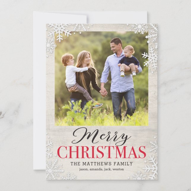 Tarjeta fotográfica navideña para Navidades de cop (Anverso)