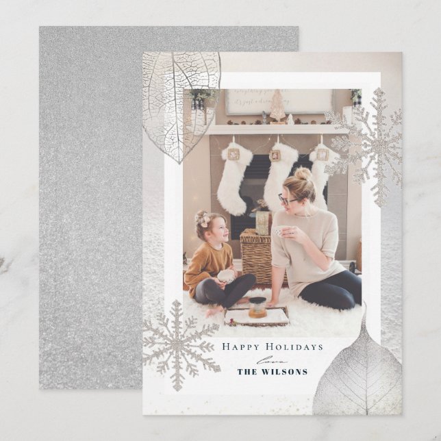 Tarjeta fotográfica navideña para Navidades de inv (Anverso / Reverso)